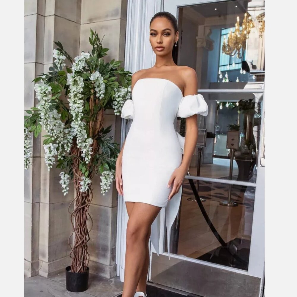 RARE Nadine Merabi Emiliee White Dress